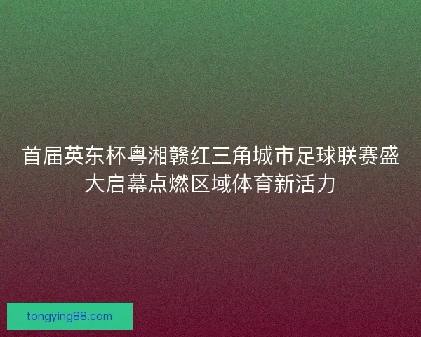 首届英东杯粤湘赣红三角城市足球联赛盛大启幕点燃区域体育新活力